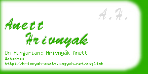 anett hrivnyak business card